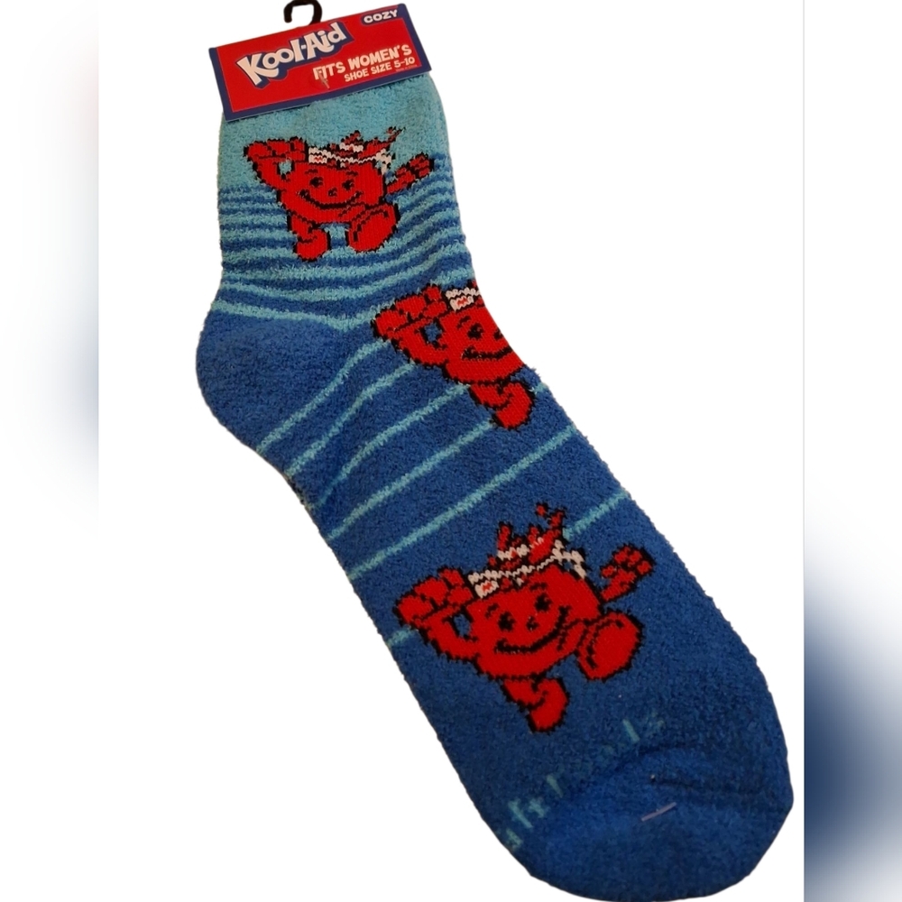 Womens Kool-Aid Cozy Blue Crew Socks